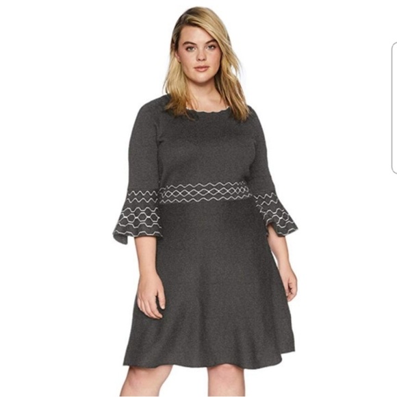 Gabby Skye Gray Sweater Dress | Large - Picture 1 of 4